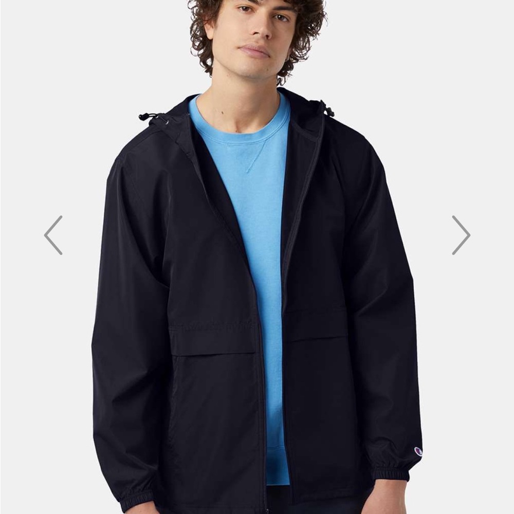 New w/tags Men’s champion full zip hooded stadium gear anorak jacket Navy blue. - Picture 6 of 10